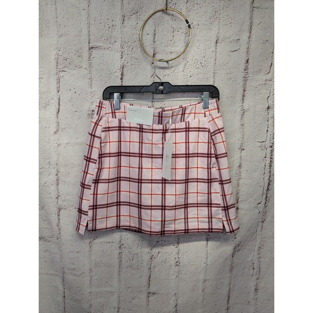 NEW Lady‎ Hagen Golf Skort Skirt Size M Clubhouse Plaid Pink 16"